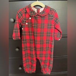 Cecil and Lou Christmas Plaid Onesie